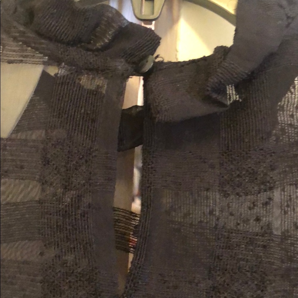 H&M RUFFLE CHECK SHEER BLACK BABYDOLL DRESS - Picture 5 of 8